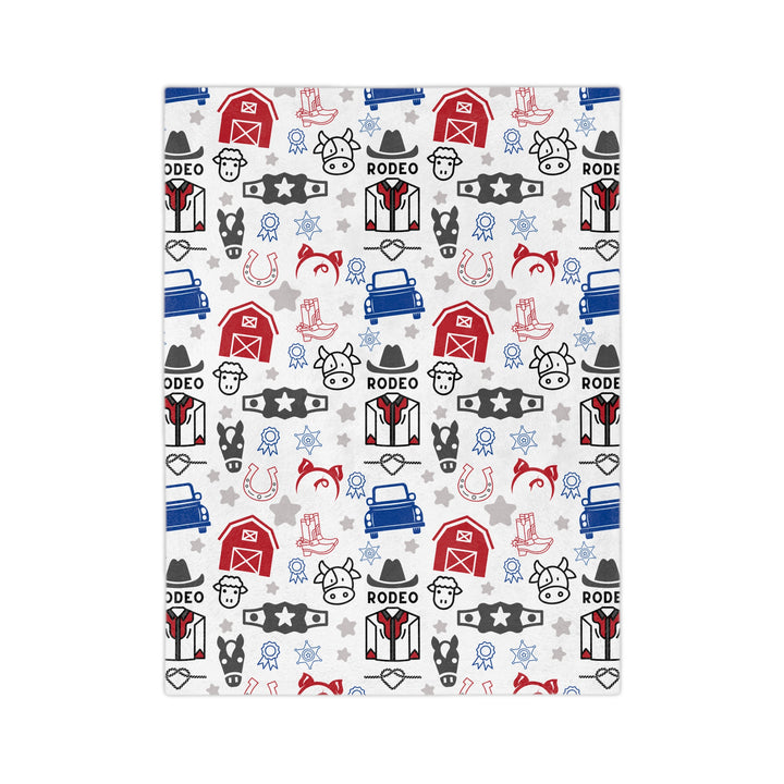 Let's Rodeo Minky Blanket RWB