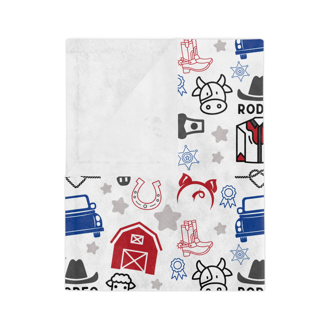 Let's Rodeo Minky Blanket RWB